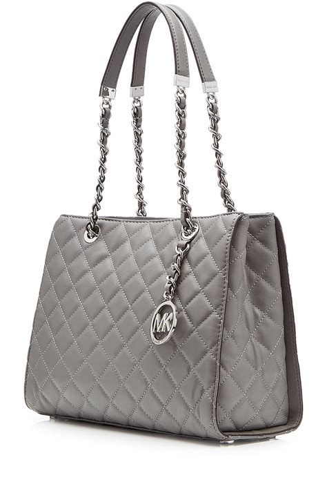 grey quilted michael kors purse|Michael Kors grey tote bag.